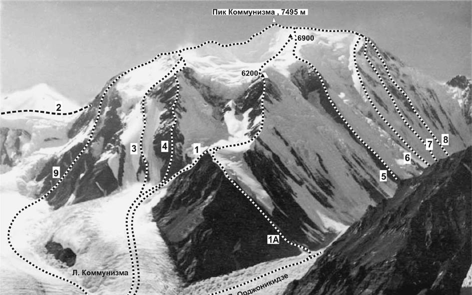 قله اسماعیل سامانی که البته بیشتر بر اساس اسم قدیمی آن کمونیزم در بین کوهنوردان شهرت دارد. بلندترین قله در مرزهای شوروی سابق به ارتفاع 7495 متر. پس از فروپاشی شوروی نام اسماعیل سامانی یک از حکام سلسله سامانی بر این قله گذاشته شد. این قله بلندترین کوه پلنگ برفی و پس از پوبدا دومین کوه از نظر سختی در این مجموعه می باشد.