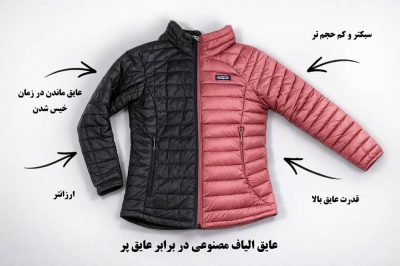 مقایسه کاپشن پر و کاپشن الیاف مصنوعی از نظر ساختار عایق