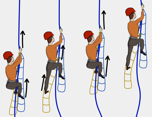 صعود میمونی یا صعود روی طناب اغلب به وسیله نفر دوم برای جمع کردن ابزارها یا موارد دیگر کاربرد داد. از صعود میمونی بیشتر به دو دلیل استفاده می شود: