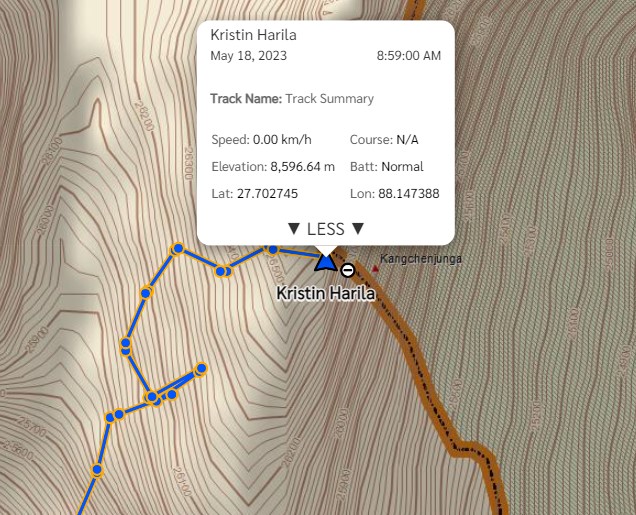 کریستین هاریلا کوهنورد 37 ساله نروژی صبح امروز توانست قله کانگچنجونگا را صعود کند. با این حال گزارش های صادر شده از کوهنوردان حاضر در کوه گیج کننده است. گروه کوچکی از کوهنوردان در شب گذشته پس از تیم ثابت گذاری حرکت خود را آغاز کرده بودند. اما اوایل امروز، کوهنورد فرانسوی وادیم دروئل که بخشی از گروه بود اعلام کرد که همه از ارتفاع 8100 متری بازگشتند! وی اعلام کرد که به دلیل باد، سرما و نبود مسیر همه مجبور به فرود شدند و کسی به قله نرسید.