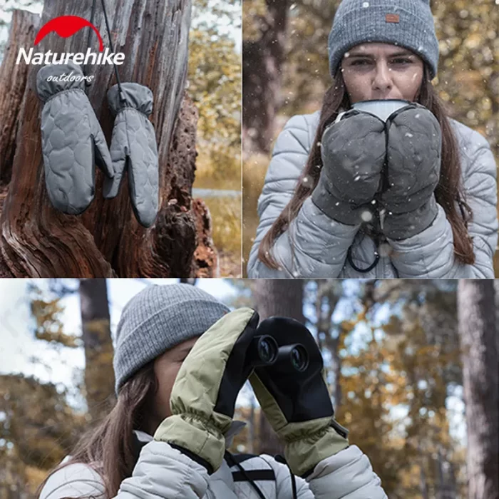 Naturehike GL14 3M Cotton Gloves 5 10 Winter Thickened Waterproof Windproof PU Non Slip 110g Ultralight