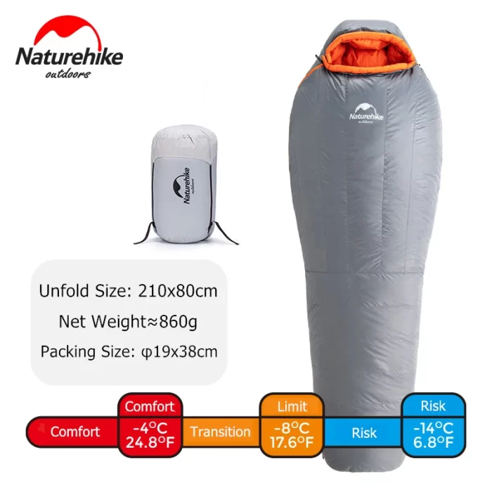 Naturehike saco de dormir ultraligero ULG400 saco de dormir de plum n de ganso impermeable para