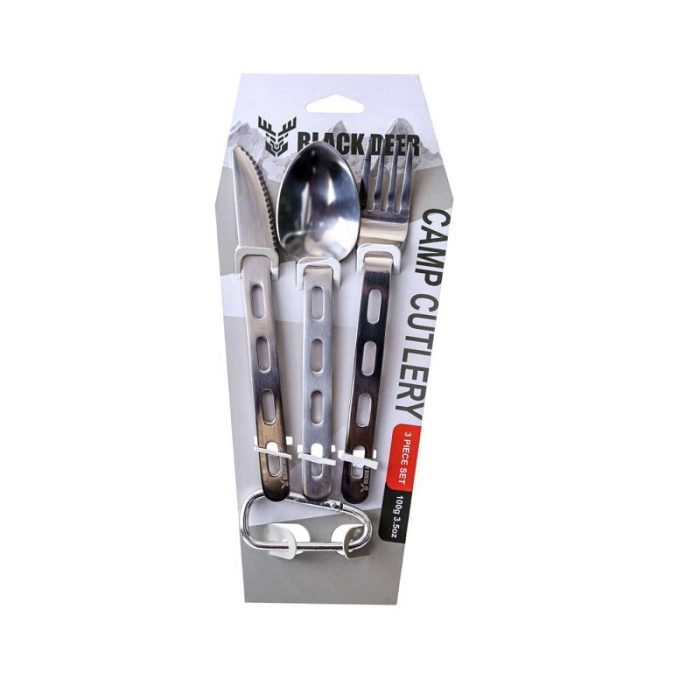 Set of steel spoons forks and knives 3