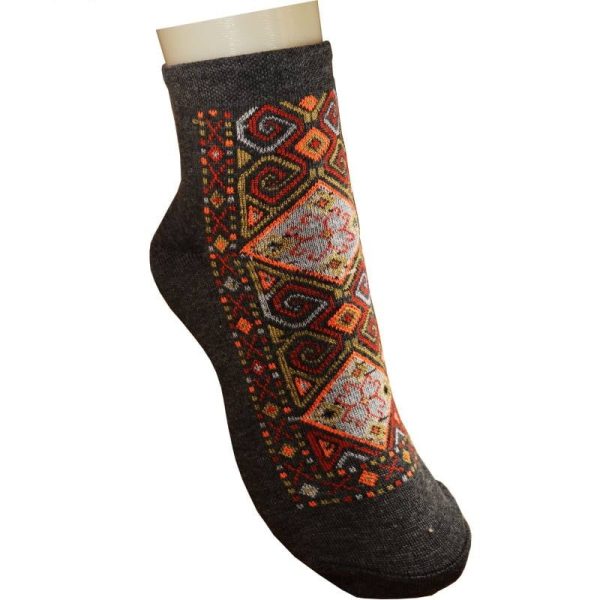 جوراب ورزشی زنانه ساق متوسط طرح دار