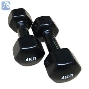 دمبل 4 کیلویی × 2 عدد روکشدار شش ضلعی