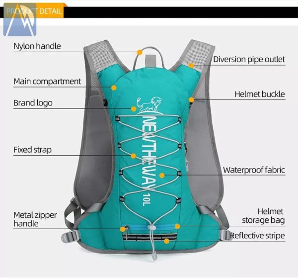 کوله رانینگ و اسکای رانینگ 10 لیتری NEWTHEWAY - سبک وزن - اکونومی - دارای جیب های کاربردی - فیکس عالی روی بدن