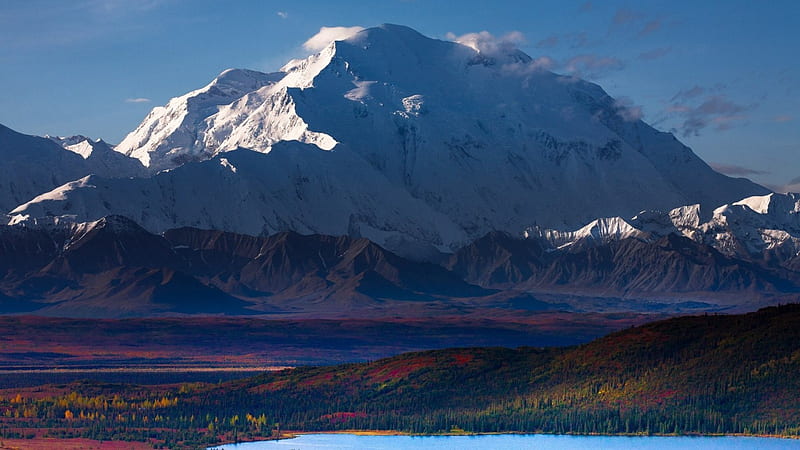 HD wallpaper mighty mount mckinley in denali park alaska mountain autumn snow river forests