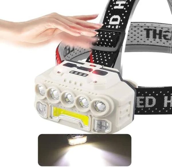 چراغ پیشانی شارژی سنسوردار HX-817S (COB + 5 LED) - Image 12