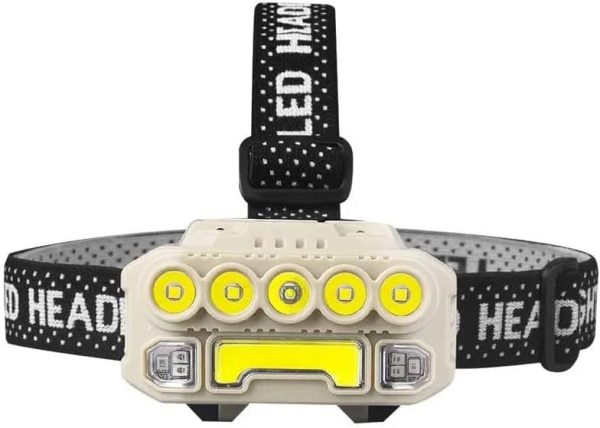 چراغ پیشانی شارژی سنسوردار HX-817S (COB + 5 LED) - Image 11