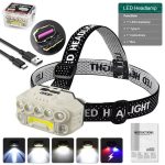 چراغ پیشانی شارژی سنسوردار HX-817S (COB + 5 LED) - Image 7