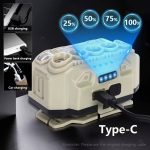 چراغ پیشانی شارژی سنسوردار HX-817S (COB + 5 LED) - Image 6