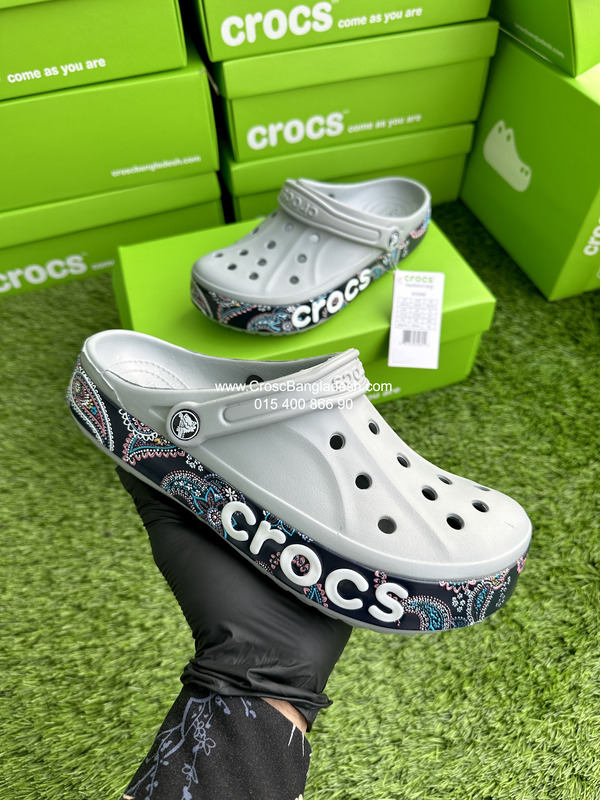 صندل کراکس بایابند طوسی طرح سنتی مدل Bayaband Clog Gray - Image 3